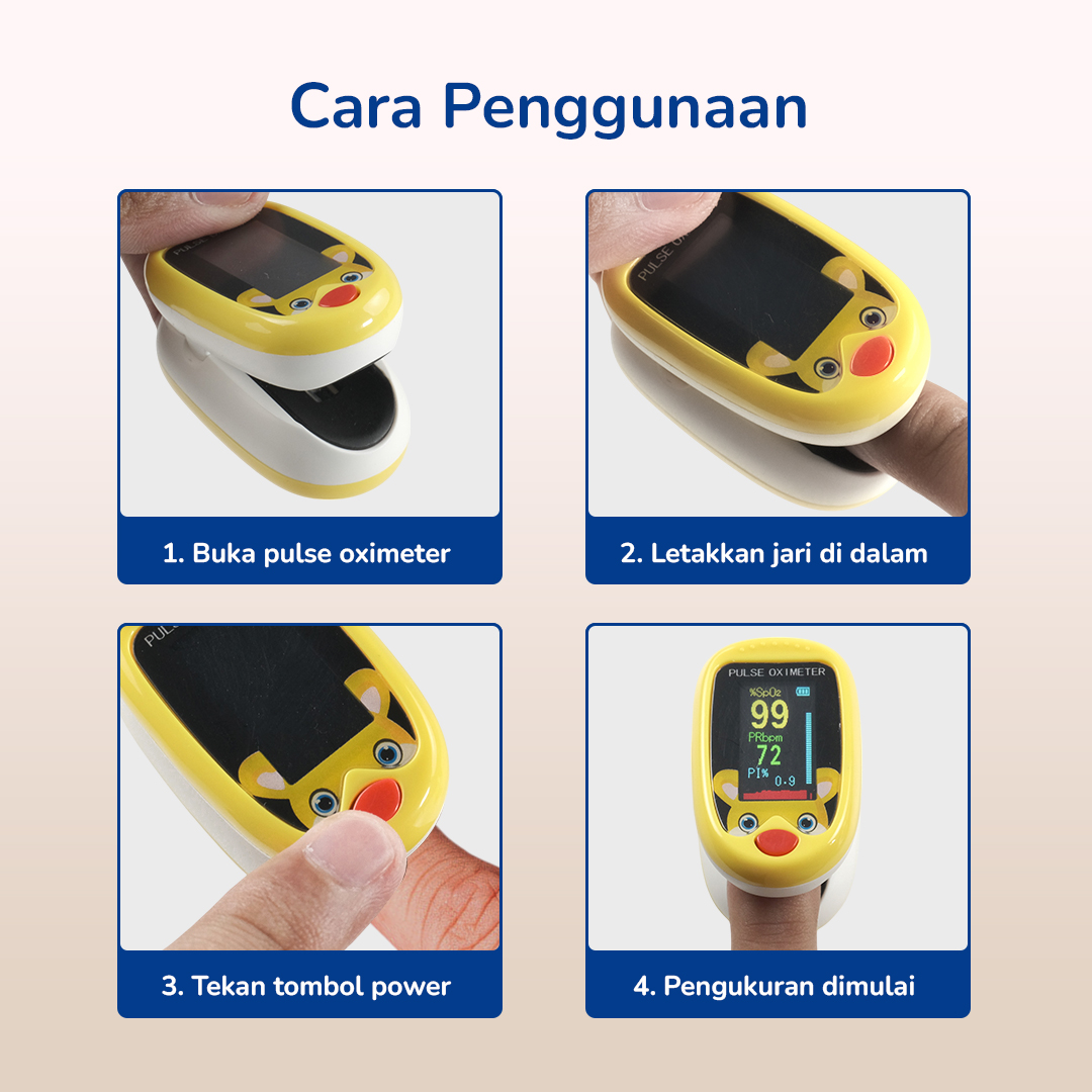 Gambar produk AIQUE Fingertip Pulse Oximeter Alat Ukur Saturasi Oksigen Darah Anak - AQ219