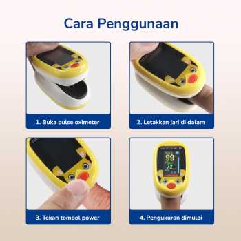 Gambar produk AIQUE Fingertip Pulse Oximeter Alat Ukur Saturasi Oksigen Darah Anak - AQ219