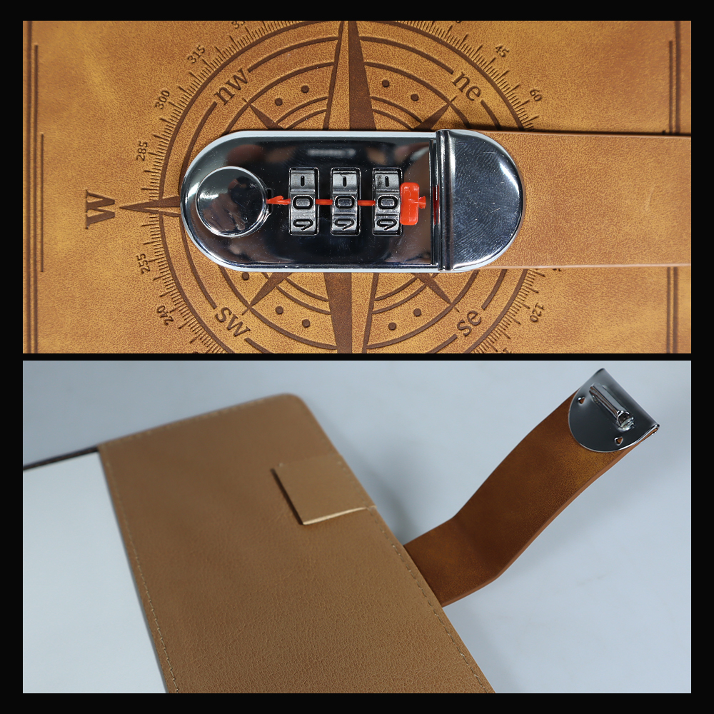 Gambar produk Toddi Buku Jurnal Leather Diary 200 Halaman Grid A5 with Lock - TD22
