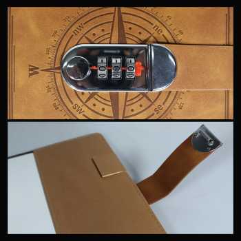 Gambar produk Toddi Buku Jurnal Leather Diary 200 Halaman Grid A5 with Lock - TD22
