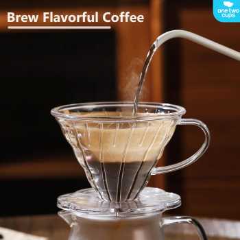 One Two Cups Filter Penyaring Kopi V60 Flower Cone Coffee Dripper - BC105