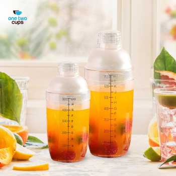Gambar produk One Two Cups Cocktail Shaker Mixer Bartender Cobbler Cup Style 500ml - B0569