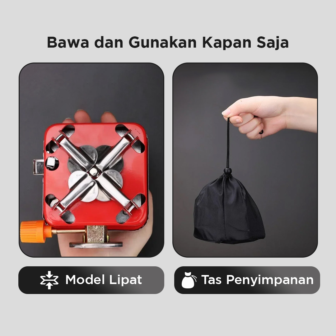 Gambar produk KOVAB Kompor Gas Portable Mini Lipat Outdoor Ultralight Camping Stove - K-202
