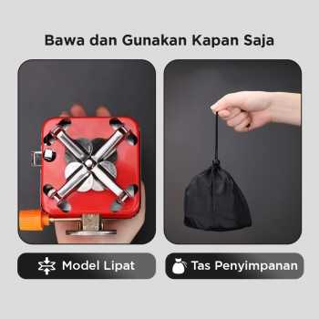 Gambar produk KOVAB Kompor Gas Portable Mini Lipat Outdoor Ultralight Camping Stove - K-202