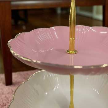 Gambar produk AXOX Rak Kue Susun 2 Tingkat Plate Dessert Cake Fruit Tray Plastic PP - AX-155