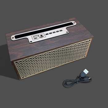 Gambar produk MOMO Portable Wireless Speaker Vintage Wood Bluetooth 5.0 1200mAh - XM-5H