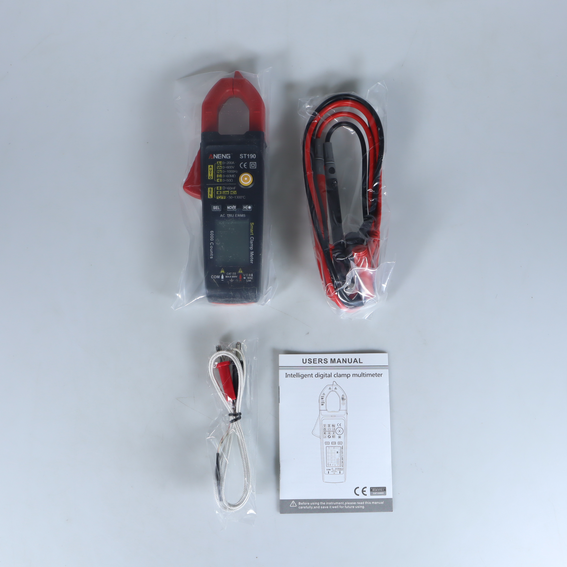 Gambar produk ANENG Digital Multimeter Tang Ampere Voltage NCV Tester Clamp - ST190