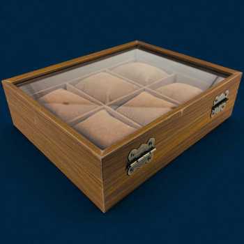 Gambar produk WBOX Kotak Jam Tangan Storage Organizer Wooden Elegant Watch Box 6 Slot - SKW148/SKW147