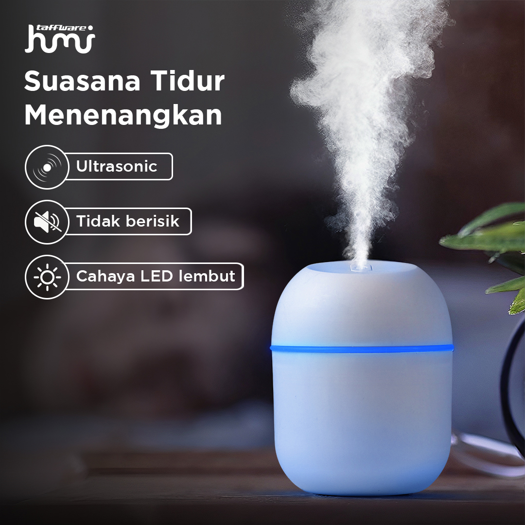Gambar produk Taffware HUMI Air Humidifier Mini Car Ultrasonic Diffuser LED 220ml - JS04