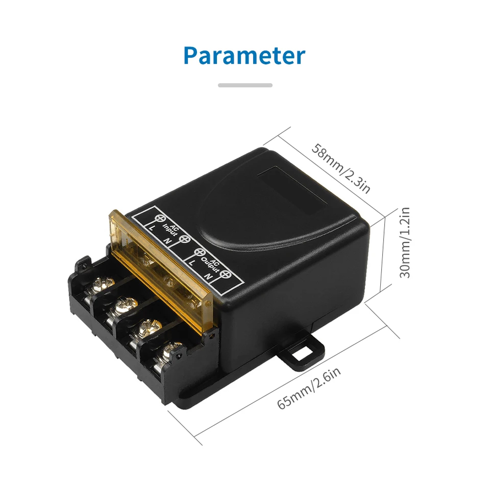 Gambar produk AMMTOO Receiver Remot Kontrol Lampu Gerbang Garasi 433MHz 240V - AM15