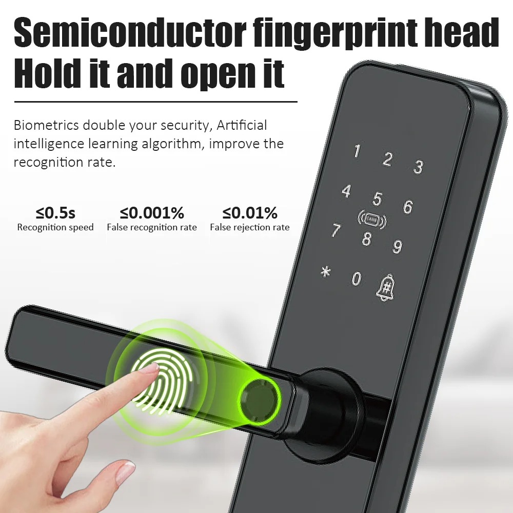 Gambar produk JCSMARTS Smart Door Lock Fingerprint Password Card Tuya App WiFi - K22
