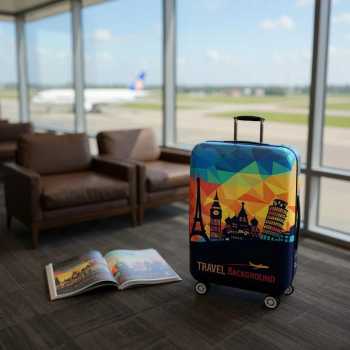 Gambar produk TravGuard Sarung Koper Elastis Polyester Spandex Suitcase Cover M Scenic Spot 2 - H-22