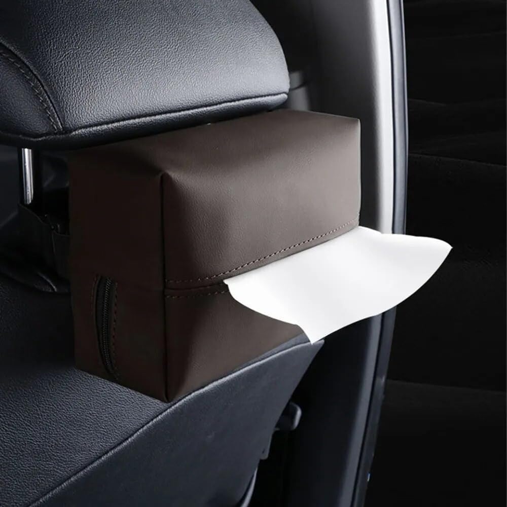 Gambar produk KUSH Tempat Tisu Mobil Multifunctional Car Tissue Box Nappa Leather - K-7