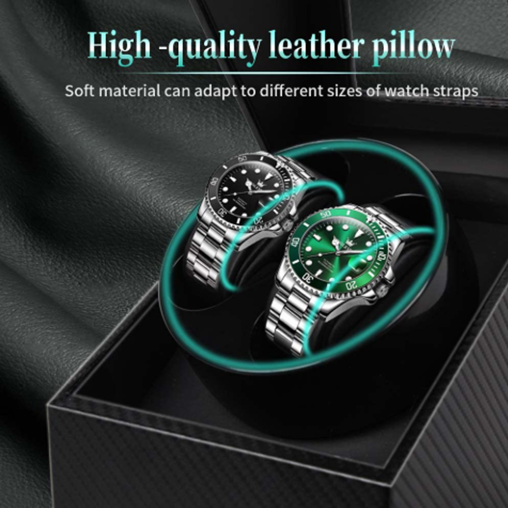 Gambar produk ZOEJOE Watch Winder Pemutar Jam Tangan Otomatis 3 Mode 2 Slot - W136T