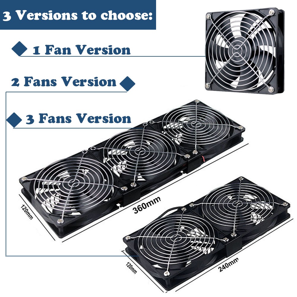 Gambar produk CIXIKEJI Cooling Fan Chassis Cabinet 2700RPM 100-240V EU with Knob 2 Fan - CV12025B12H