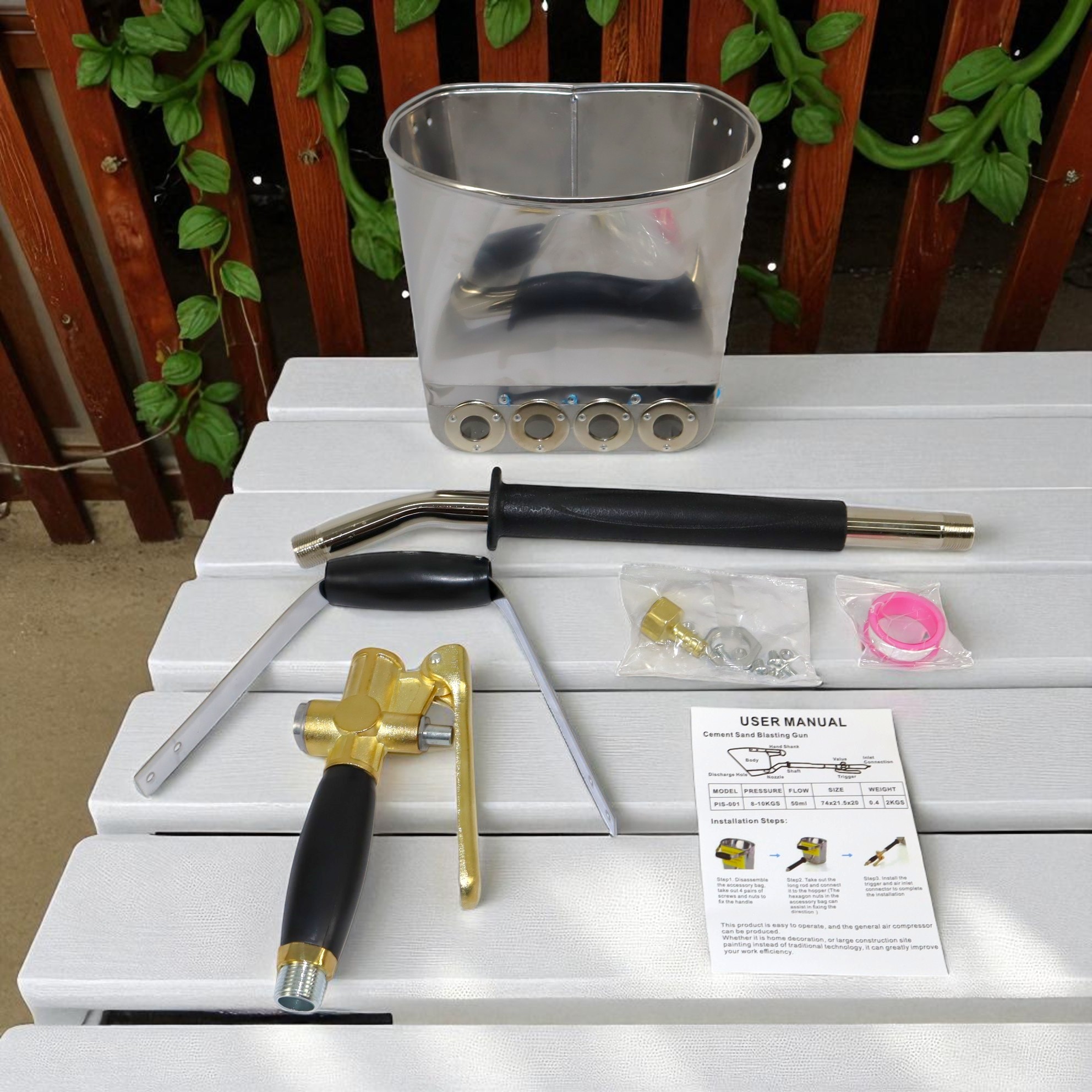 Gambar produk Rinicane Set Semprotan Cat Semen Air Stucco Mortar Sprayer Wall Gun - PIS-001