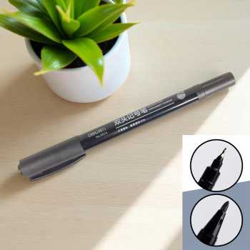 Deli Pena Permanen Dual Head Tip Marker Pens Waterproof - 6824