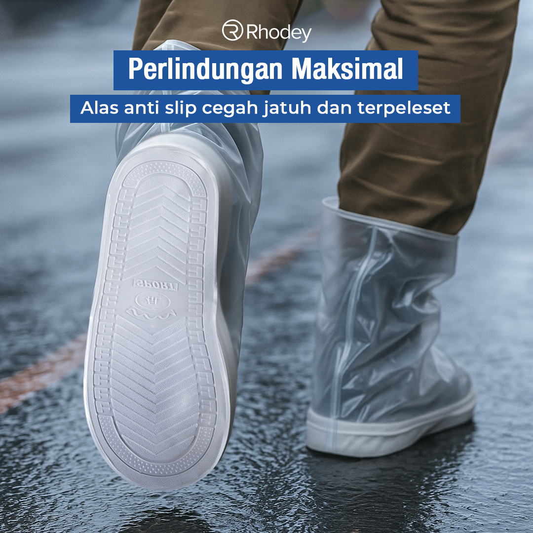 Gambar produk Rhodey Jas Hujan Sepatu Anti Air Shoes Cover PVC with Zipper XXL 44-45 - FV031