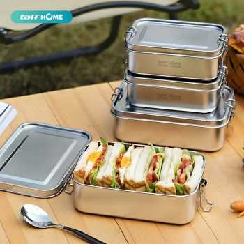 Gambar produk TaffHOME Kotak Makan Lunch Box Stainless Steel Single Layer 550ml - UP55