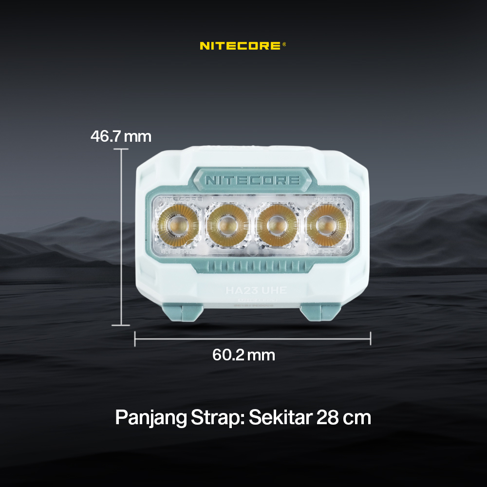Gambar produk NITECORE Senter Kepala Headlamp LED MCT UHE 3in1 Color IP68 600 Lumens - HA23 UHE