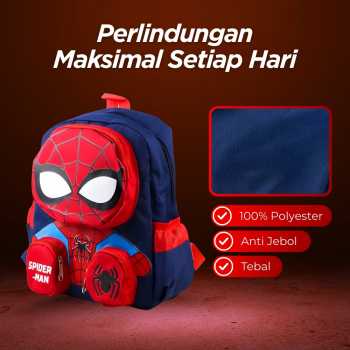 Gambar produk Zihui Tas Ransel Anak Sekolah Backpack Karakter Superhero SpiderMan 3D - 6388