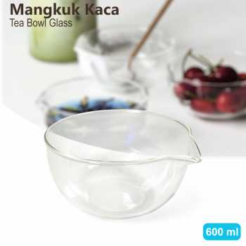 COOKYU Mangkuk Kaca Chawan Matcha Japanese Tea Bowl Glass Transparent - CO7