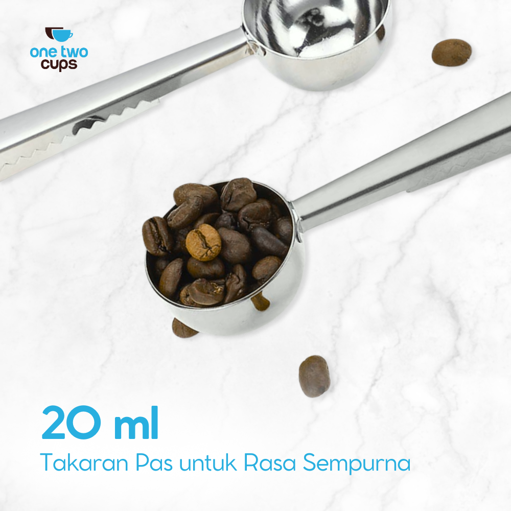 Gambar produk One Two Cups Sendok Takar Kopi Teh Measuring Spoon with Clip - G166