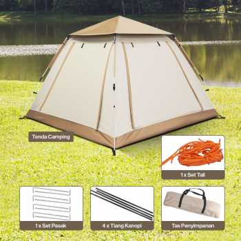 Gambar produk WolFAce Tenda Camping Lipat Otomatis 3-4 Orang Single Layer Waterproof - CT-XML-9-1