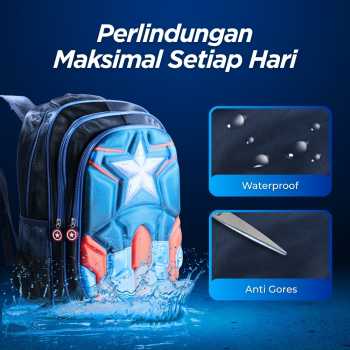 Gambar produk JINMA HONGJIA Tas Sekolah Anak Karakter Kartun Captain America S - KKH001