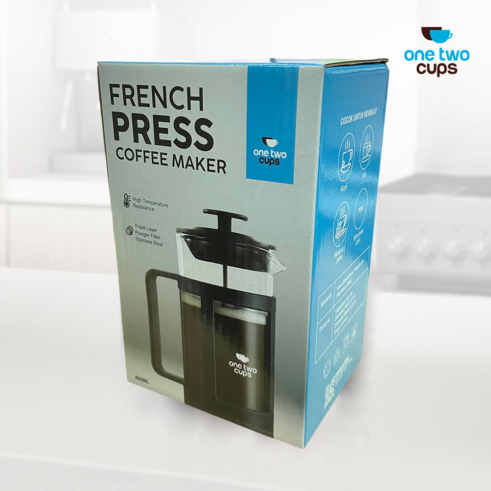 Gambar produk One Two Cups French Press Plunger Coffee Maker Pot 600ml - FN35