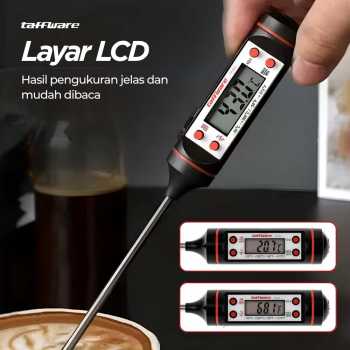 Gambar produk Taffware Termometer Pengukur Suhu Makanan Digital Daging Kopi Susu - TP101