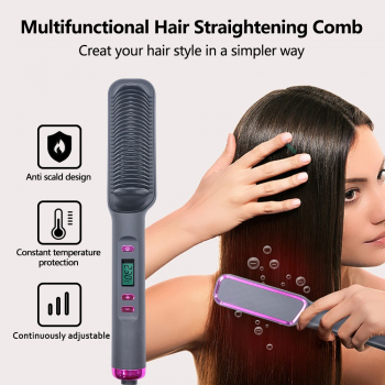 Gambar produk DUTRIEUX Sisir Catok Pelurus Rambut Hair Straightener Brush 35W - ZF-888
