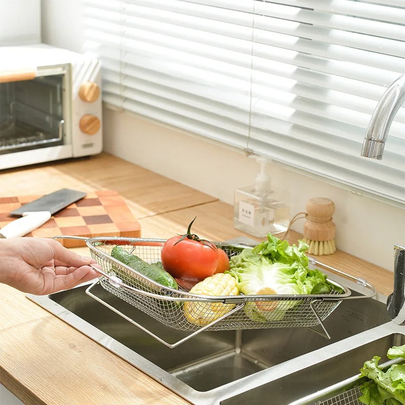 Gambar produk Fibra Saringan Buah Sayur Wastafel Retractable Vegetable Washing Basin - INU131