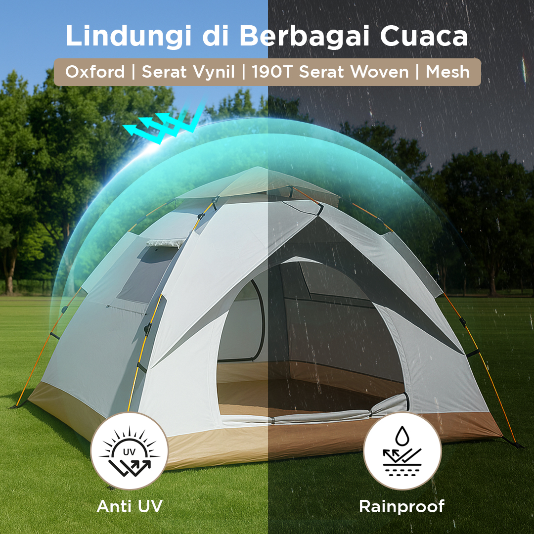 Gambar produk XTZ Tenda Camping Lipat Otomatis 2-3 Orang Double Layer Waterproof - X232