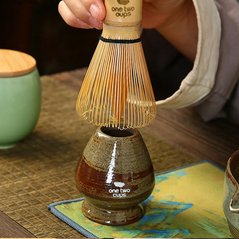 Gambar produk One Two Cups Set Matcha Teh 4in1 Chasen Whisk Chawan Chashaku Chakoshi - N41