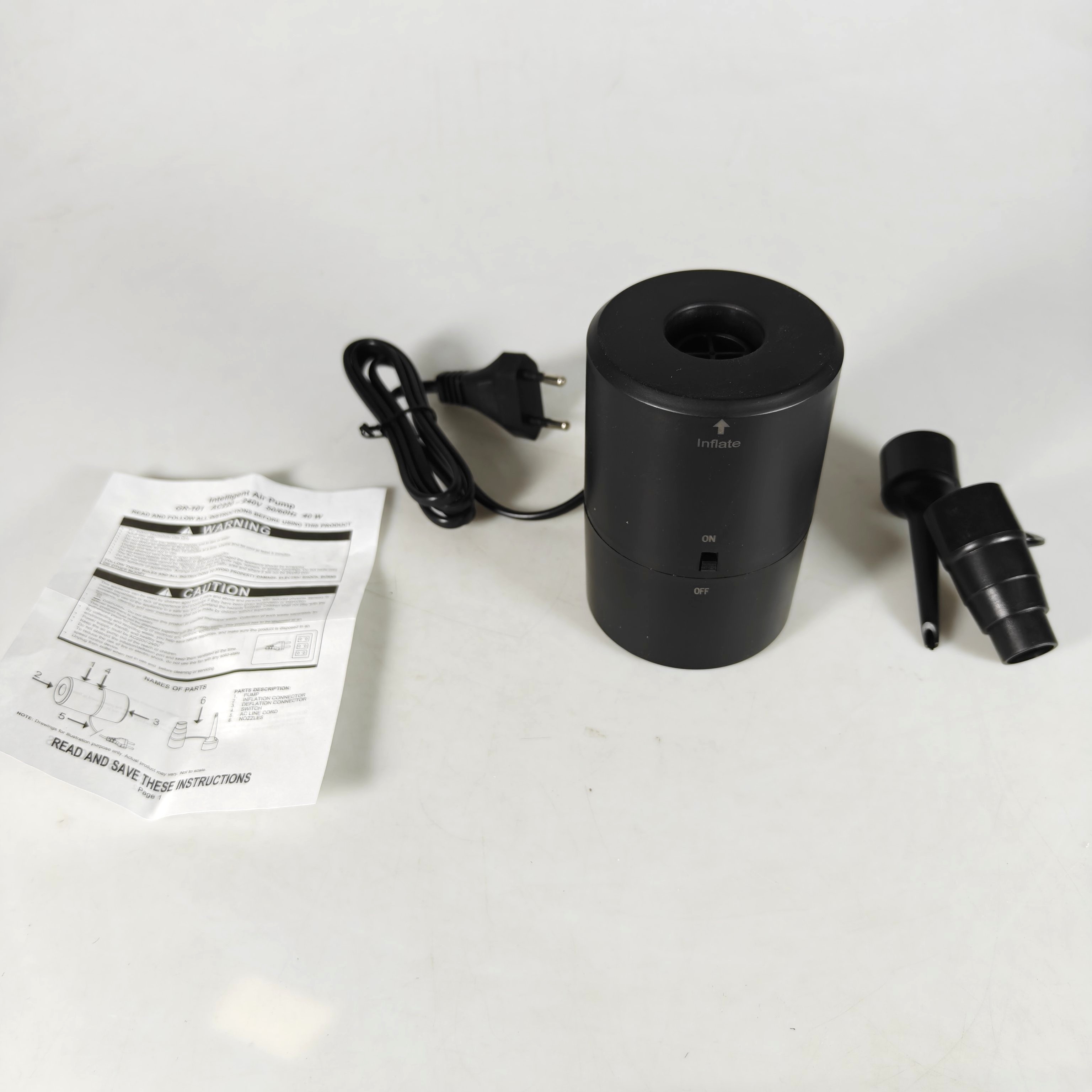 Gambar produk Guorun Pompa Angin Elektrik Multifungsi Inflator Air Pump with Nozzle - GR-101