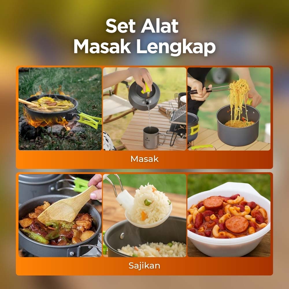 Gambar produk AstaGear Alat Masak Outdoor Camping Nesting Cooking Aluminium 7 in 1 - DS-308