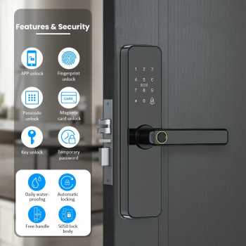 JCSMARTS Smart Door Lock Fingerprint Password Card Tuya App WiFi - K22