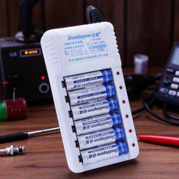 Gambar produk Doublepow Charger Baterai Rechargeable 6 Slot AA AAA with AA AAA 6 PCS - DP-B06