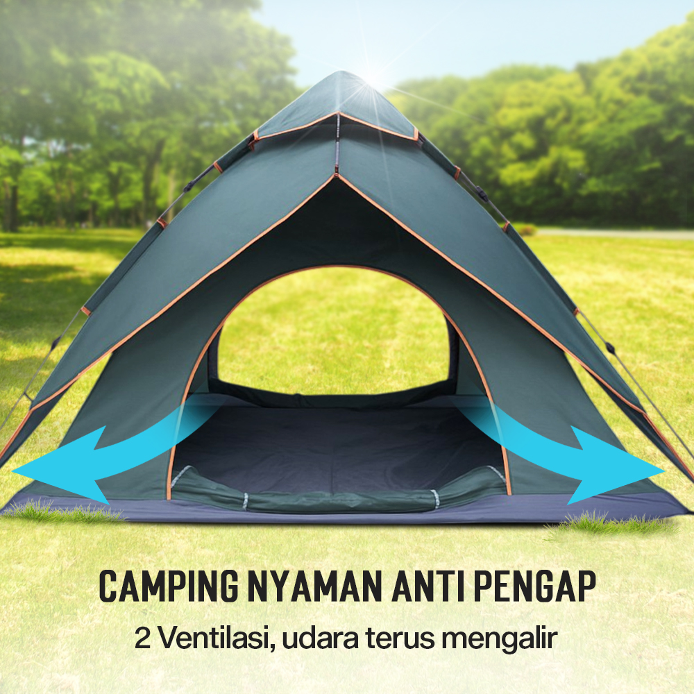 Gambar produk AstaGear Tenda Camping Lipat Otomatis 3-4 Orang Double Layer - ZK50