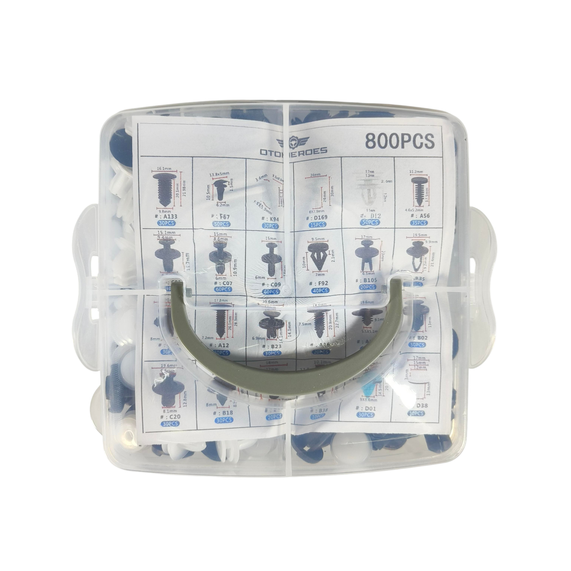 Gambar produk OTOHEROES Baut Rivet Plastik Mobil Universal Klip Pengencang 800 PCS - HE197