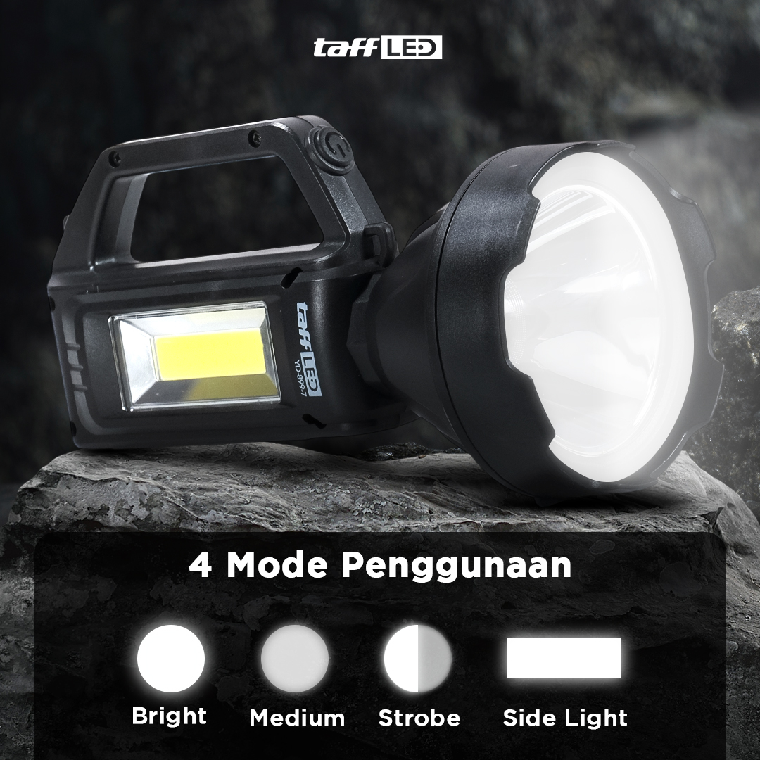 Gambar produk TaffLED Senter Portable Rechargeable LED dan COB 1200mAh - YD-899-7