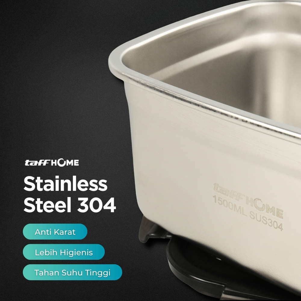 Gambar produk TaffHOME Kotak Makan Anti Tumpah Reguler Lunch Box Stainless Steel 304 1500ml - Slyz52