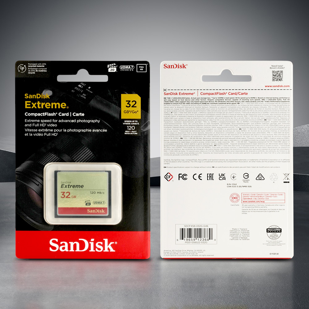 Gambar produk SanDisk Extreme Compact Flash Card VGP-20 120MB/s 32GB - SDCFXSB