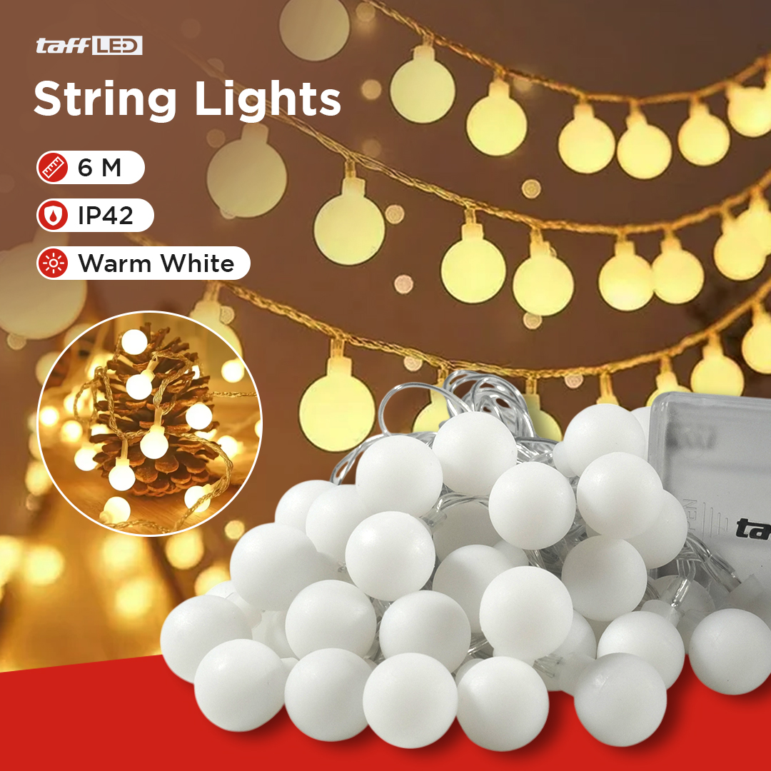 Gambar produk TaffLED Lampu Hias Gantung String Lights Model Bohlam Mini Waterproof 6M - ZYD0931