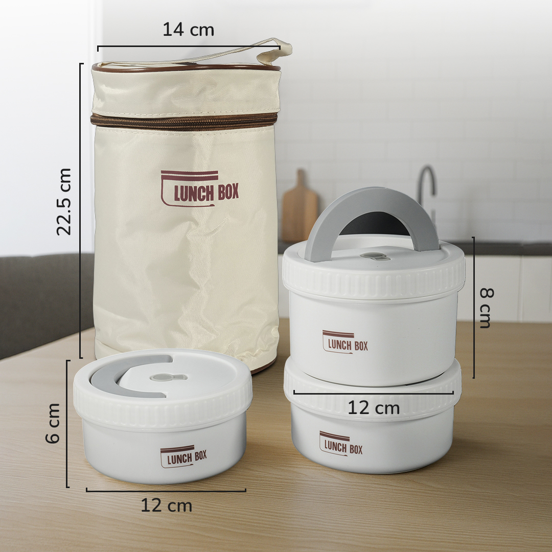 Gambar produk SUNGMAOY Kotak Makan Tahan Panas Lunch Box 3in1 470ml 650ml with Bag - SM31
