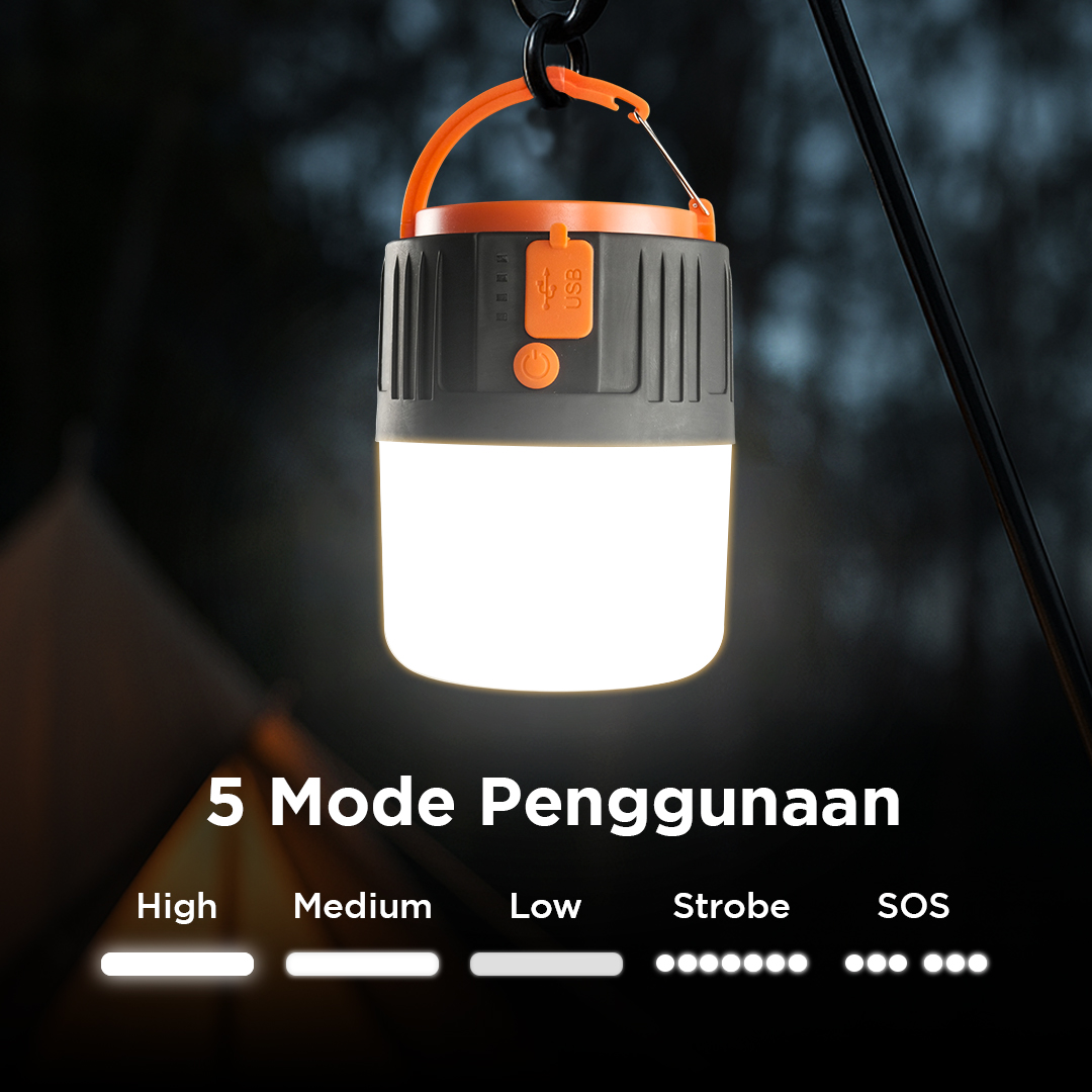 Gambar produk RDE Lampu LED Camping Tenda Solar Waterproof Cool White 4.5V 10W - HS-V65