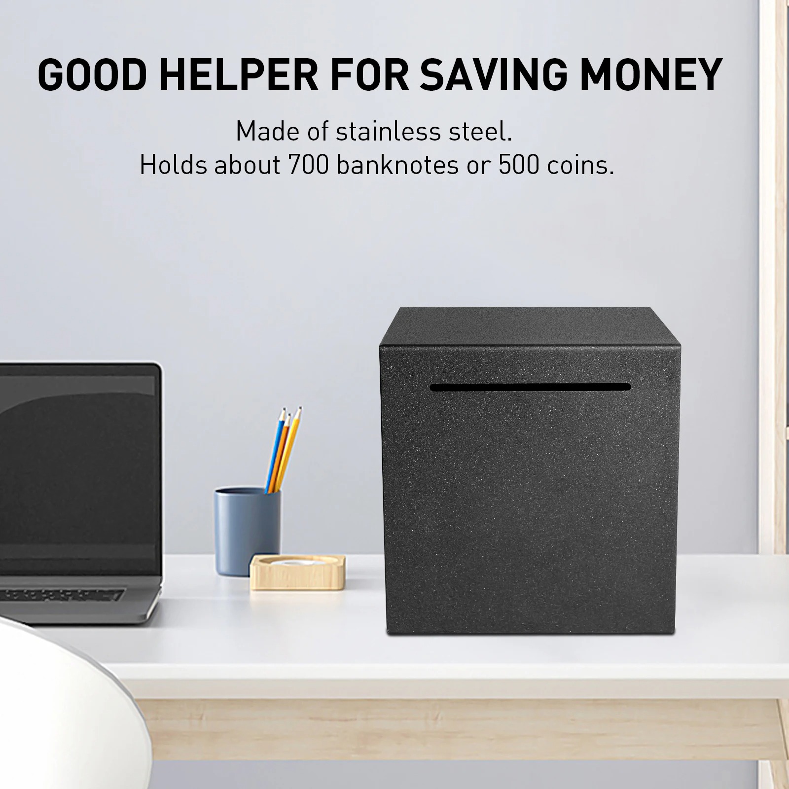 Gambar produk Groovy Celengan Stainless Steel Piggy Bank Coin Money Saving Box 12cm - QH-026