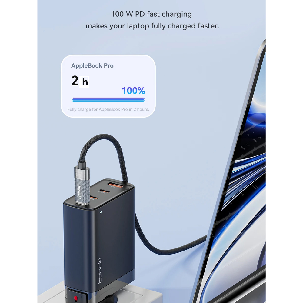 Gambar produk Toocki Kabel Data USB Type C to Type C Fast Charging LED Display 100W 2M - TXCTT1-ZXA0G