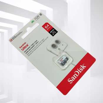Gambar produk SanDisk Ultra microSDHC/SDXC UHS-I Class 10 100MB/s 64GB - SDSQUNR